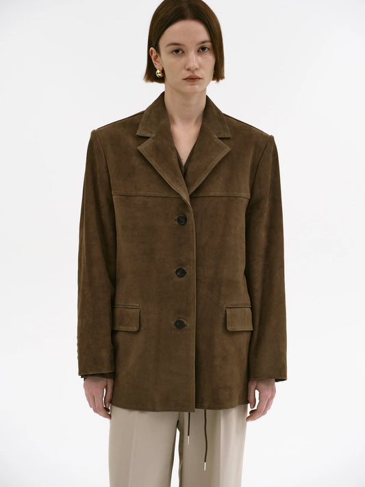 Voss's Lambskin Süet Deri Blazer