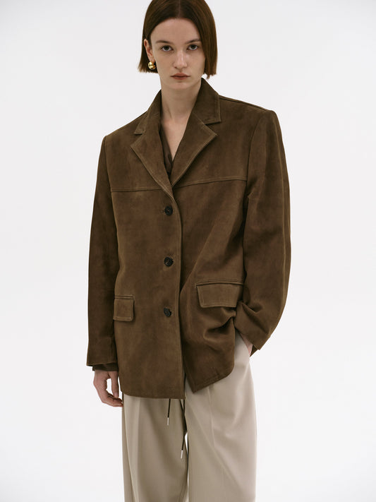 Voss's Lambskin Süet Deri Blazer